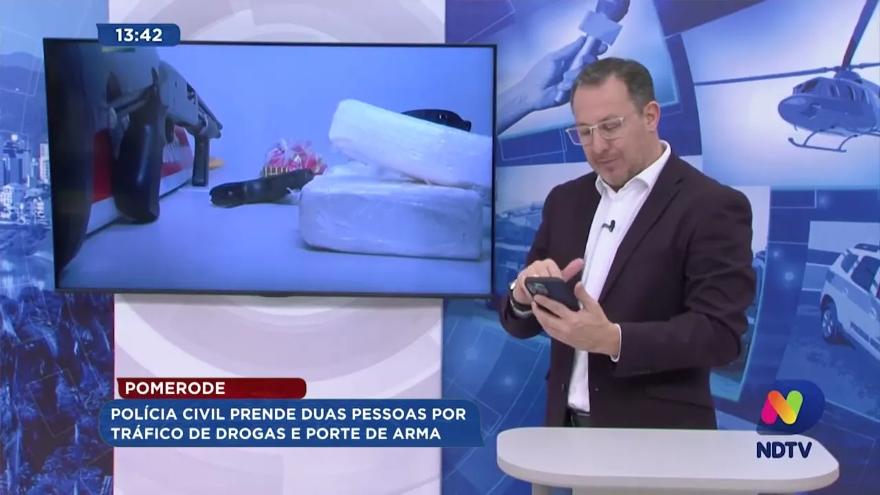 Pomerode: Polícia Civil prende duas pessoas por tráfico de drogas e porte de arma