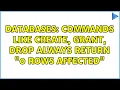 Databases Commands like CREATE GRANT DROP always return 0 rows affected 2 Solutions