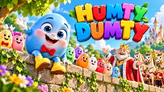 Humpty Dumpty Sat on a Wall 🥚 | Humpty Dumpty Nursery Rhymes & Kids Songs | 3D Cartoon Animation
