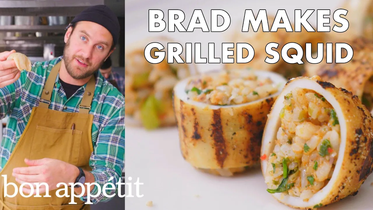 Brad Makes Grilled Stuffed Squid   From the Test Kitchen   Bon Apptit