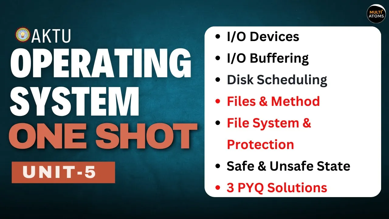 Operating System | Operating System Unit-5 One Shot | Operating System aktu | Aktu Exams | OS Unit-5