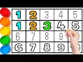 123 Coloring Page Learn How to Paint Numbers with Count 1 to 10 for Kids Srithi Kids TV