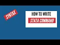How to Write Stata Command Stata Command Syntax The Data Hall