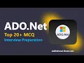 Top 20 ADO Net Multiple Choice Questions SASS Interview Preparation Additionalsheet com