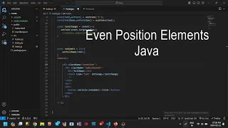 Program to print the elements of an array present on even position in Java using Visual Studio Code