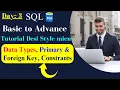 Data types primary and foreign keys constraints in sql Lecture -3 Complete sql tutorial