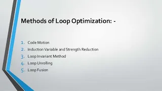 Loop Optimization Its Techniques With Example Code Optimization Compiler Unit-06