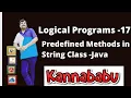 Predefined Methods in String