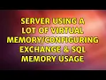 Server using a lot of virtual Exchange SQL memory usage 2 Solutions