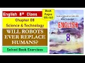 Class 8 English Chapter 8 Part 2 Will Robots Ever Replace Humans Exercises FG KPK Boards