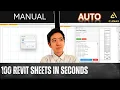 5 Hours vs 5 Seconds Batch Sheet Creation Revit Python Tutorial
