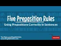 Five Preposition Rules Worksheet