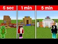 Download Lagu WE BUILT THE BEST SECURITY HOUSE! 5 SECONDS VS 1 MIN VS 5 MIN - Minecraft