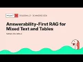 Answerability-First RAG for Mixed Text and Tables - Maria Vallarelli