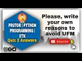 Python Programming Quiz 2 KNC402 Answers with Proper Reasoning AKTU Correct