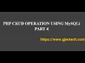 PHP CRUD OPERATION USING MySQLi PART 4