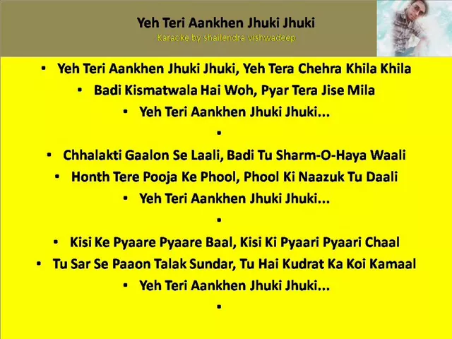 Ye teri aankhen jhuki jhuki fareb high qwality karaoke with lyrics karaoke by shailendra vishwadeep