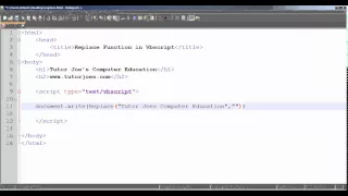 Replace Function In Vbscript Tamil