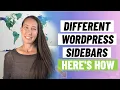 QUICK EASY How to Create Different WordPress Sidebars for Different Pages Posts Categories
