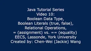 EECS1021 Java Tutorial 10