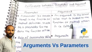 Difference Between Parameters and Arguments Program Example Hindi Python Beginners Program