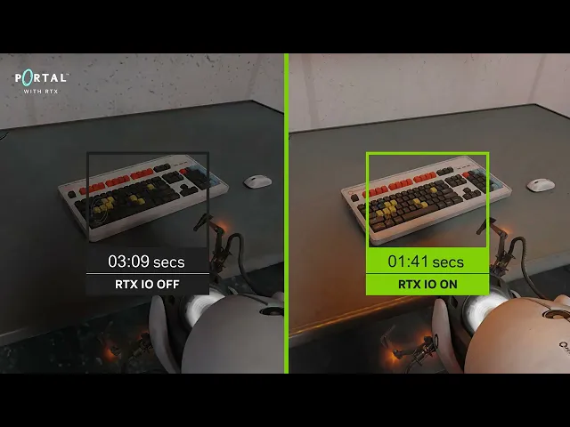 Portal with RTX | RTX IO Off vs On Comparison