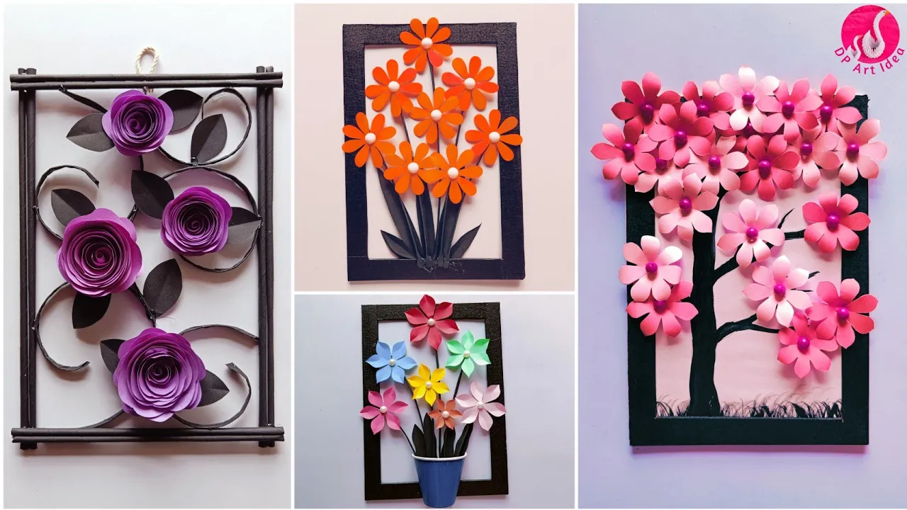 4 Amazing Paper Flower || Paper Flower Stick|| Handmade Paper Craft|| How To Make Paper Flower