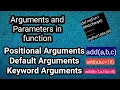 Arguments and Parameters in Python Functions Types of Arguments CBSE Computer Science Class 12