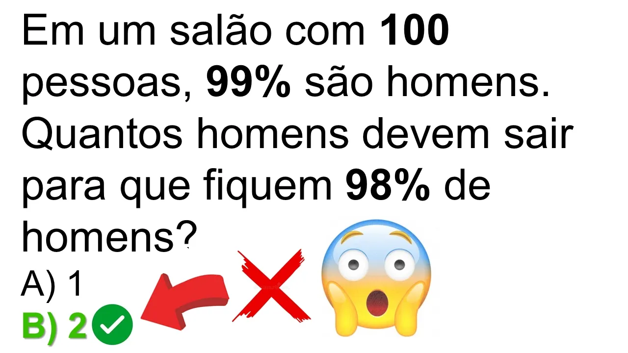 PROBLEMA DE MATEMÁTICA BÁSICA PARA CONCURSOS 😱 Essa é fácil mas 99,7% erram ⛔️