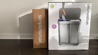 Simplehuman 58L Dual Compartment Step Can Compost Caddy Unboxing First Impressions