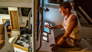 Zombie Apocalypse Ready: Watermaker & Electronics Install on our fishing boat with sails Ep.17