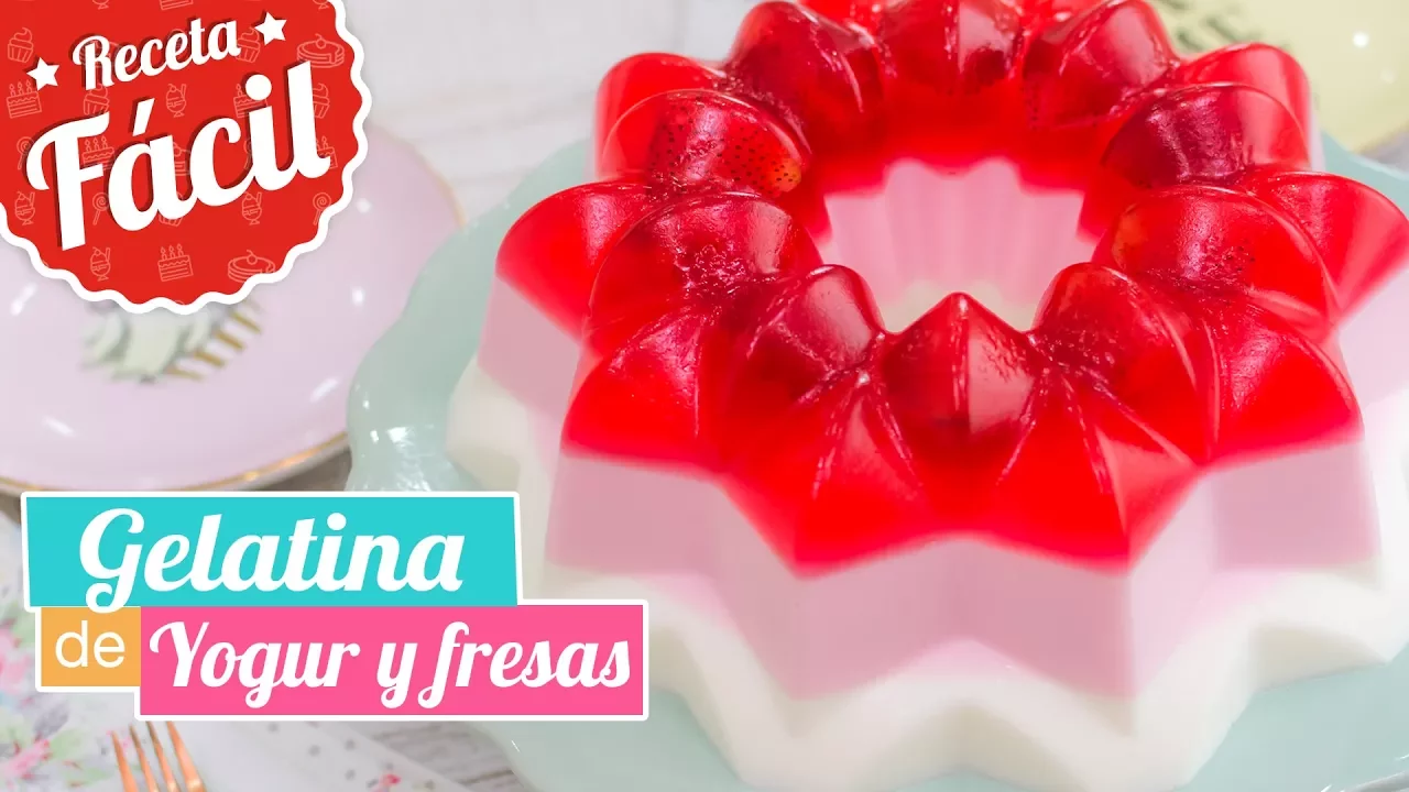 GELATINA DE YOGUR Y FRESAS   Receta fcil   Quiero Cupcakes!