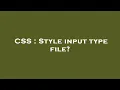 CSS Style input type file