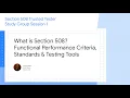 Trusted Tester GDG Study Group Session 1 What is Section 508