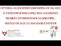 OPTIMAL ALLOCATION SIZING OF DG AND D-STATCOM IN RDS-RED COLOBUSES MONKEY OPTIMIZATION ALGORITHM