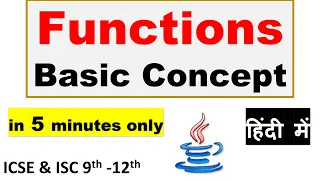 Functions Basic Concept in java ICSE ISC 9th-12th