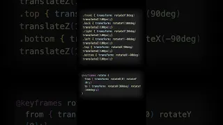 Build a 3D rotating cube with just HTML CSS creative css animation tutorial