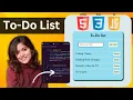 How To Create To-Do List App Using HTML CSS And JavaScript Mini Project For Beginners 2024