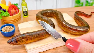 Catch Eel with Eggs 🔥 Make Miniature Grilled Eel Over Rice | ASMR Miniature Cooking