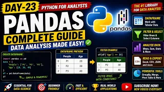 Day-23 Python Pandas Tutorial for Beginners DataFrame CSV Excel Filtering Complete Guide