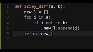 Python - Array diff Codewars 6KYU