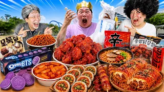 KING Bought ALL the Korean Convenience Store Food… But GRANDPA Swapped the Bags! 👑🔥 | ASMR MUKBANG