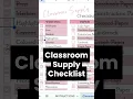 Classroom Supply Checklist Teacher Inventory Tracker Back to School Google Sheet Excel Template