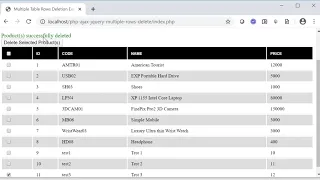 Delete Multiple Rows from Table using PHP MySQL AJAX jQuery