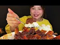 3KG SPICY BUFFALO RIBS MUKBANG😱🔥WITH KOREAN RICE & EGG ROLL + KIMCHI | NEPALI MUKBANG | 