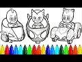 PJ Masks On Cars Coloring Pages Colouring Pages for Kids with Colored Markers