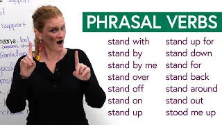 Learn 14 Phrasal Verbs with stand stand for stand out stand down