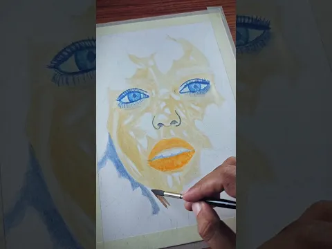 I Painted a Beautiful Girl with Blue Flowers 💙 | Portrait Painting Tutorial | Art by Vinay