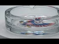 Patriotic American Eagle US Flag 3 5 Heavy Glass Ashtray Round Cigarette Choice