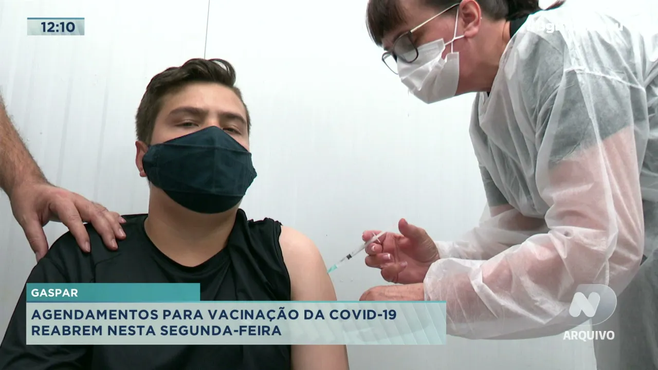 Gaspar: agendamentos para vacinação da covid-19 reabrem nesta segunda feira dia 08/11
